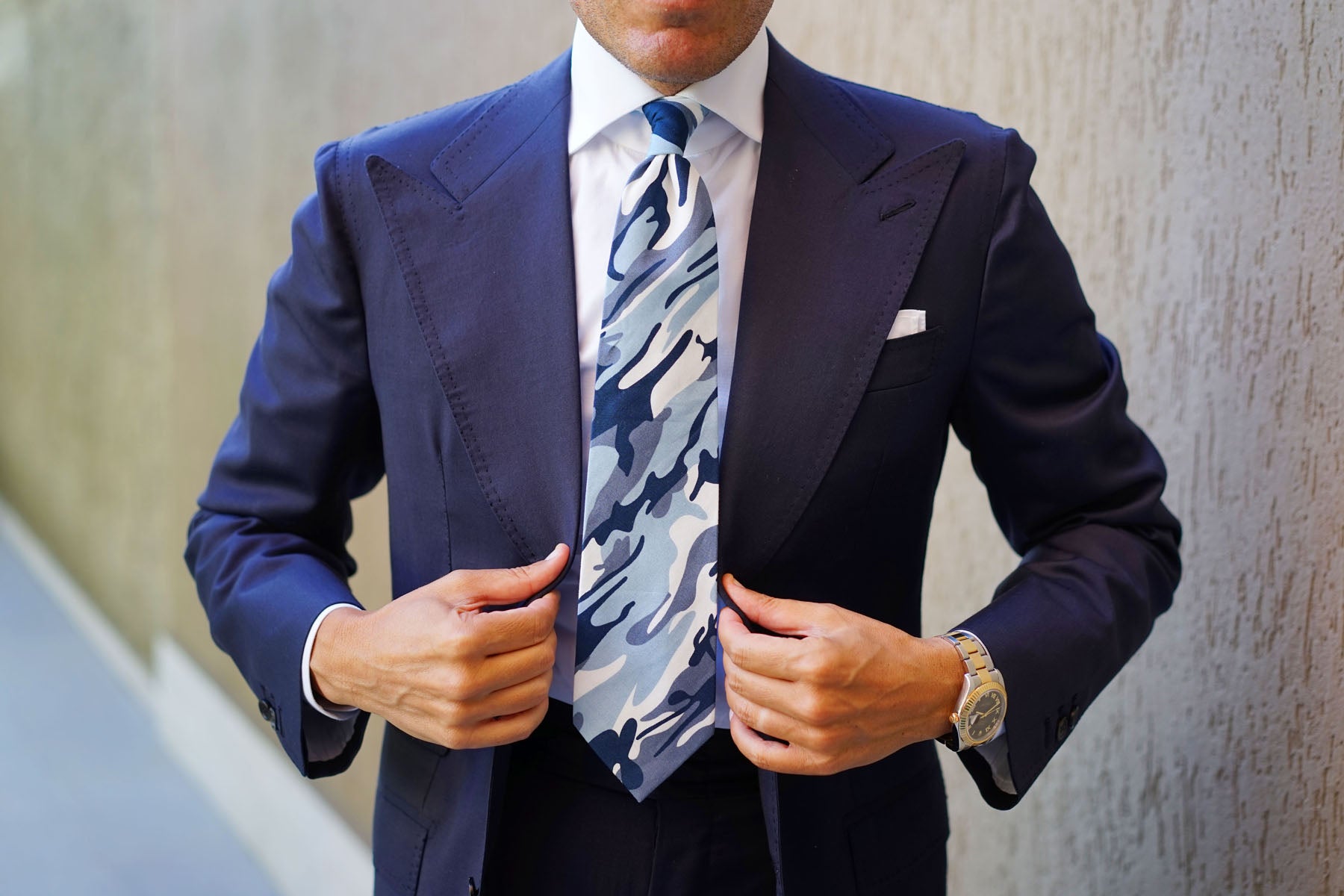 Sea Blue Camo Tie | Army Camouflage Ties | Military Neckties for Men | OTAA