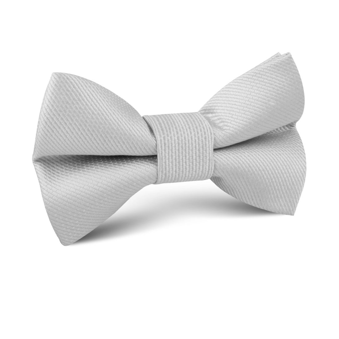 Silver Fog Weave Kids Bow Tie