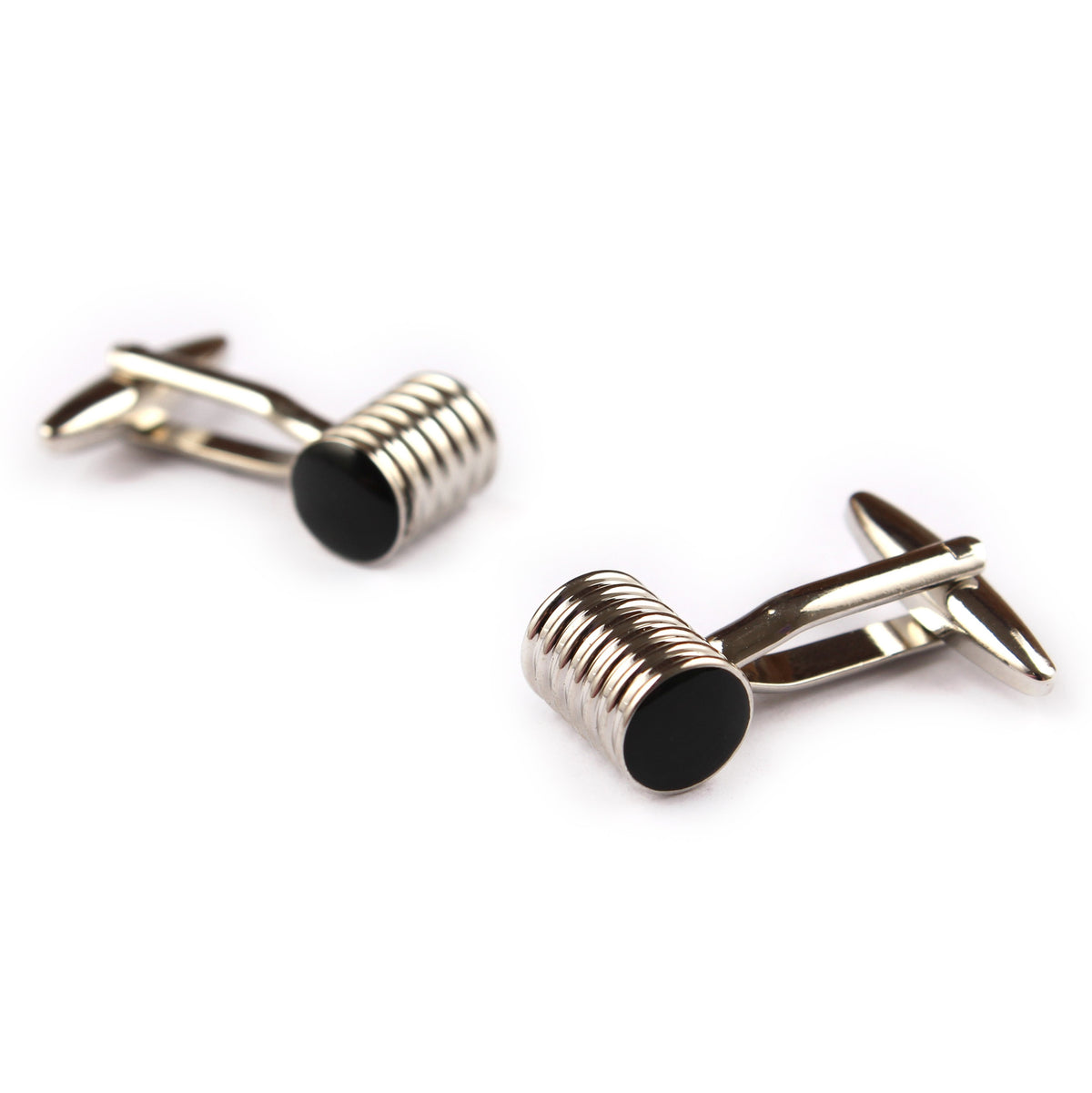 Silver Ribbed Cufflinks