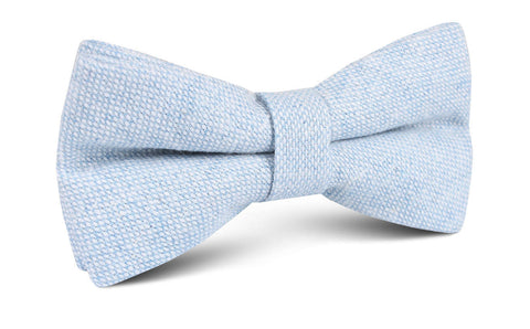 Handmade Light Blue Rishra Linen Bow Tie - B2842