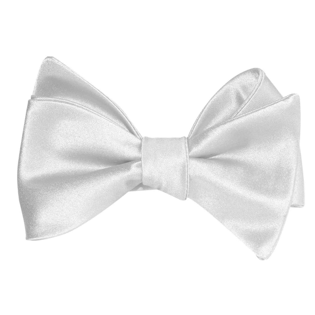 Snow White Satin Self Tie Bow Tie