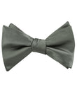 Soft Charcoal Crisp Satin Self Tied Bow Tie