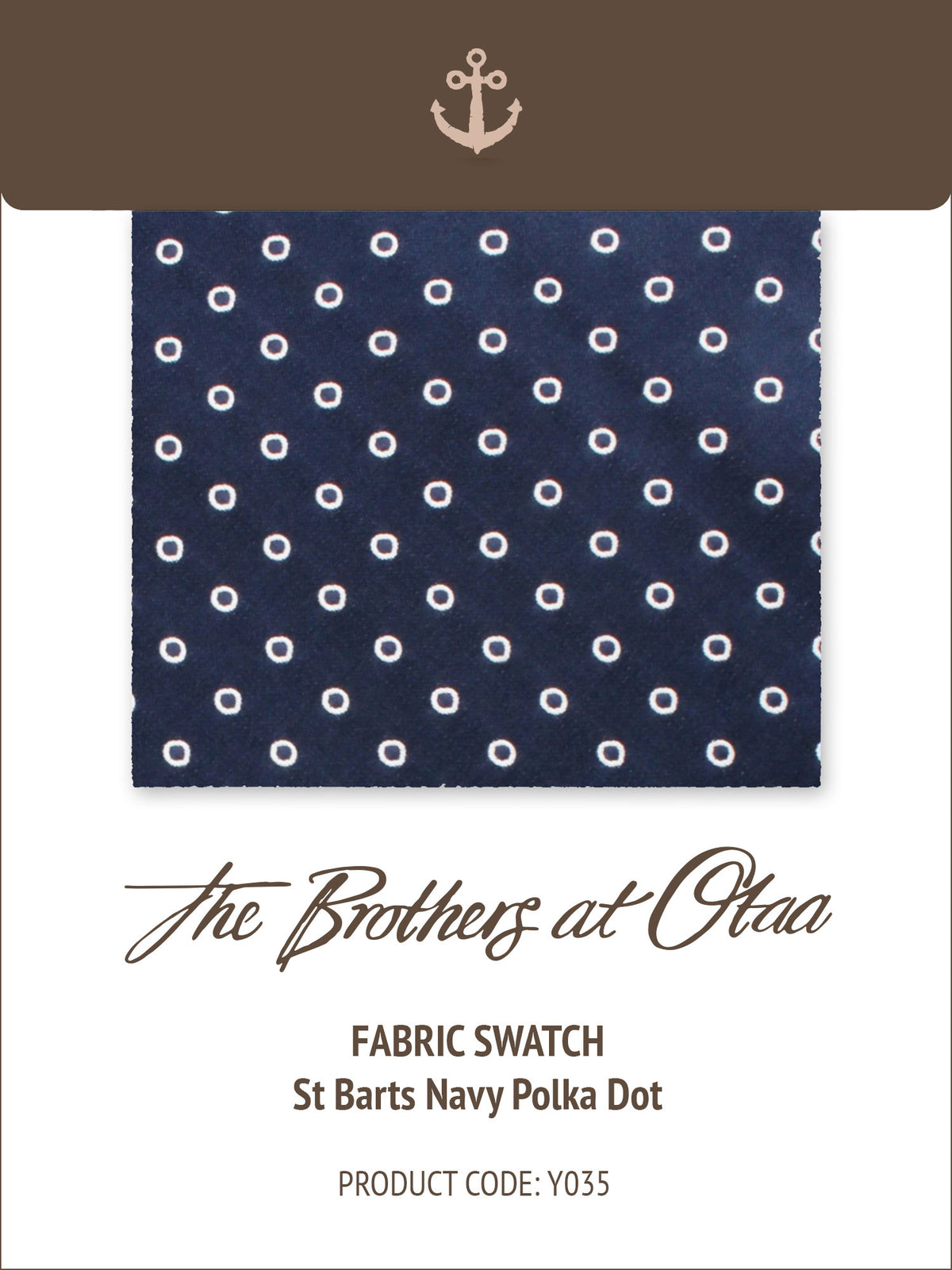 St Barts Navy Polka Dot Y035 Fabric Swatc