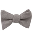 Stone Grey Portobello Slub Linen Self Tied Bow Tie