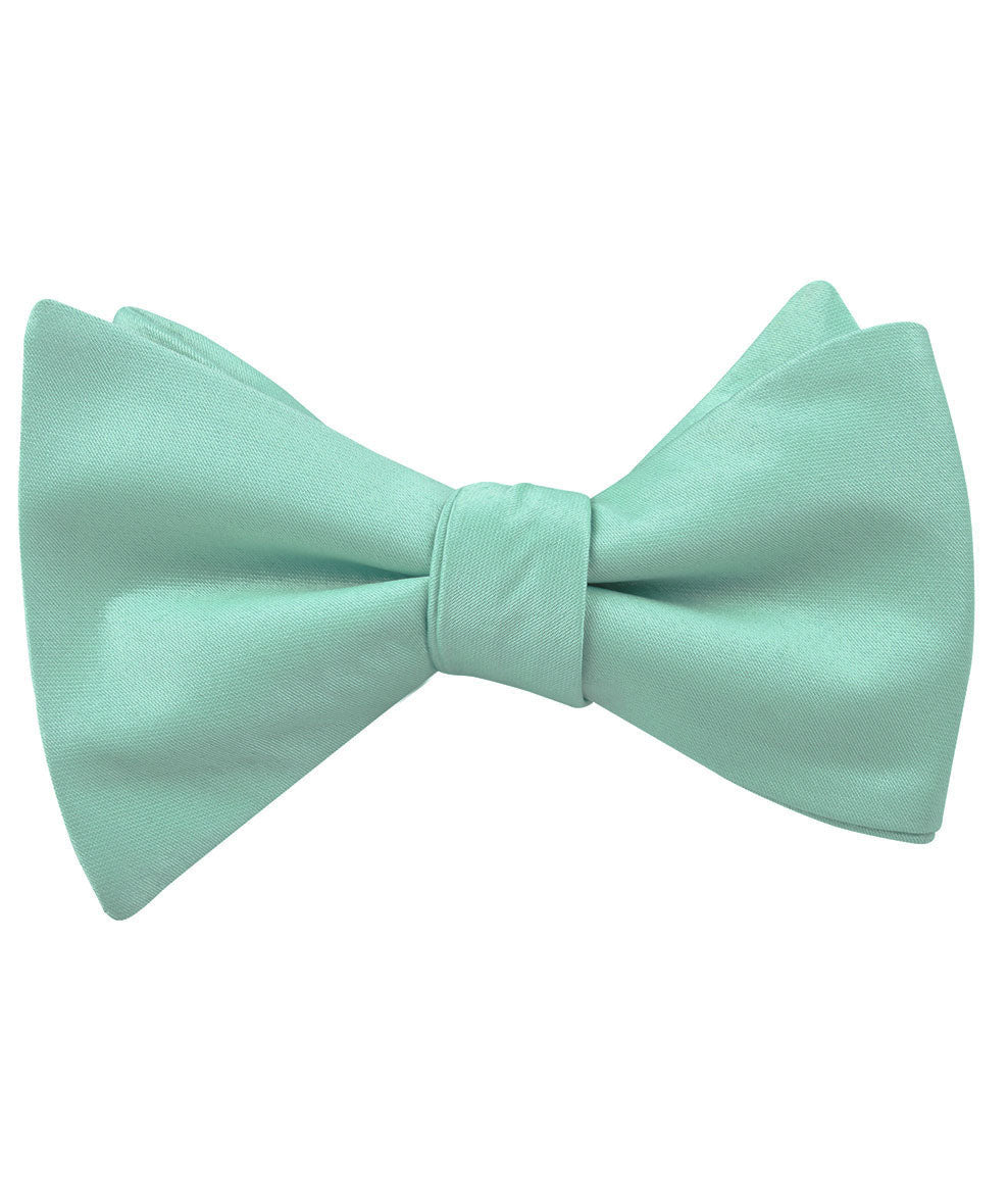 Tiffany Turquoise Spa Satin Self Tied Bow Tie