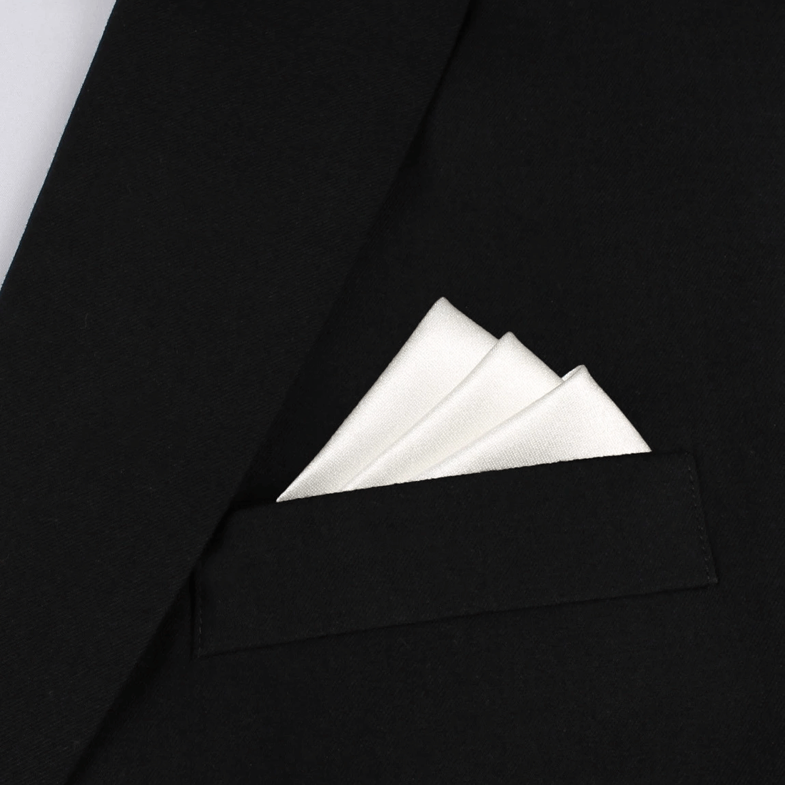 Ivory Satin Pocket Square