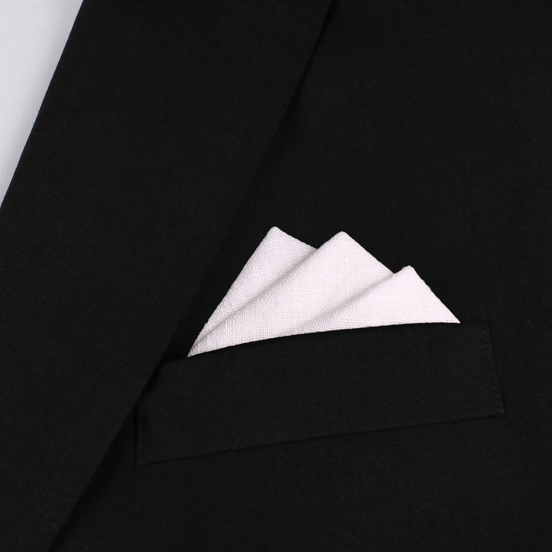 White Linen Pocket Square