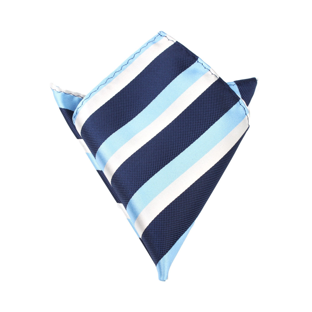White Navy and Light Blue Striped Pocket Square | Mens Handkerchief ...