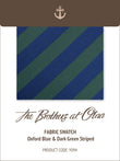 Oxford Blue & Dark Green Striped Y094 Fabric Swatch