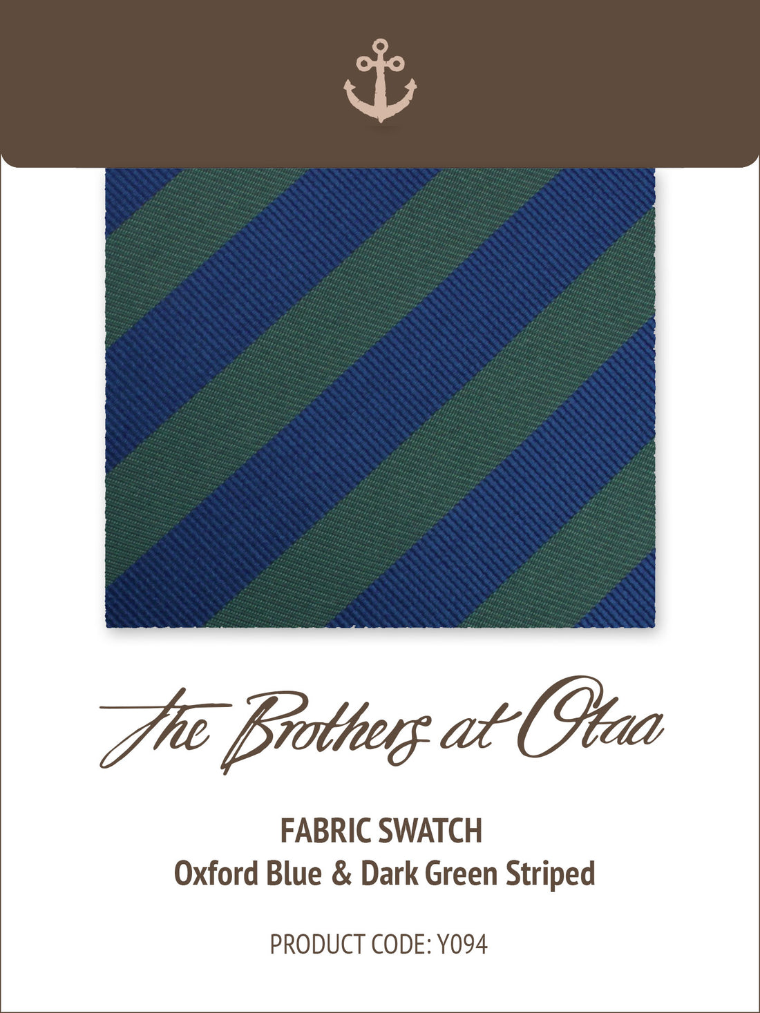 Oxford Blue & Dark Green Striped Y094 Fabric Swatch